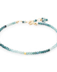 Single Wrap Gemstone Bracelet - 14k Yellow Gold / Teal Grandidierite