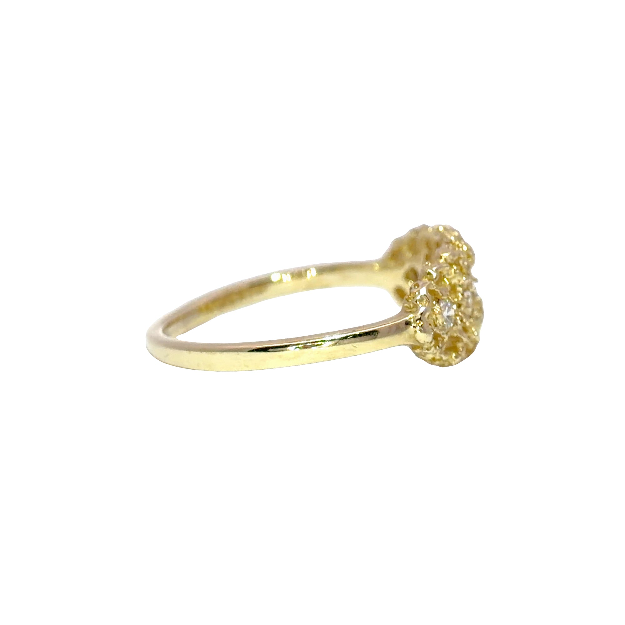 Honeycomb Lace Marquise Ring - 14ky Gold + Diamonds
