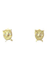 Owl Stud Earrings - 14k Gold + Diamonds