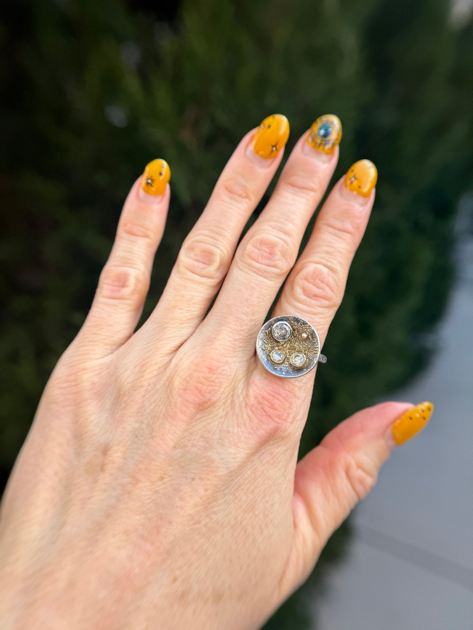 Jolene Ring- 22k/18k Gold, Oxidized Silver + Reclaimed Diamonds - KMJ Kate Maller Jewelry Jewelry - Rings
