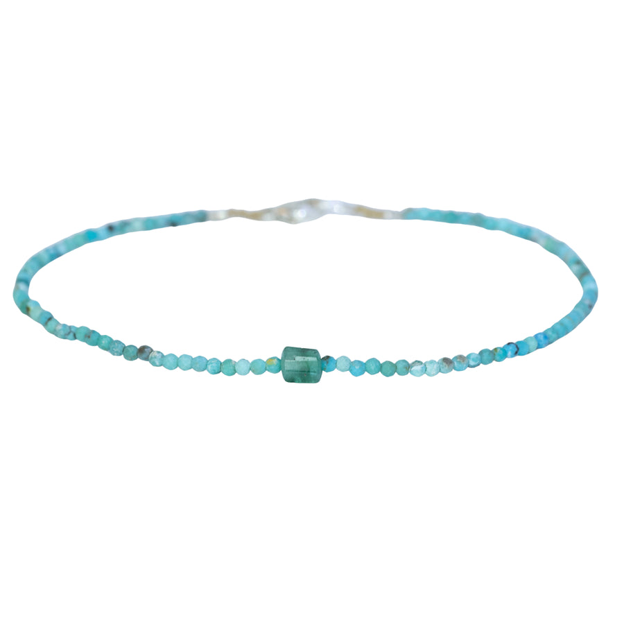 Turquoise + Emerald Beaded Bracelet