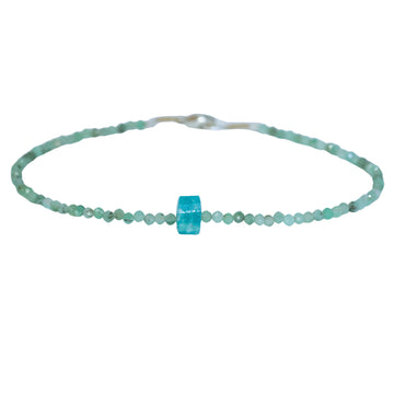 Emerald + Amazonite Beaded Bracelet