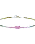 Watermelon Tourmaline + Medium Pink Tourmaline Beaded Bracelet