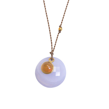 Chalcedony + Opal  Drop Necklace - 18ky