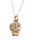 Charmed Skull Turquoise Necklace -  14k Gold