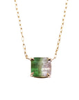 Green Tourmaline Rock Candy Necklace - 14k Gold