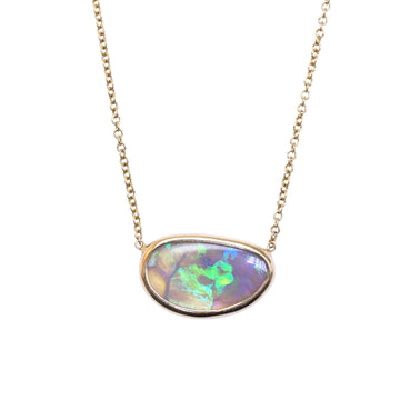 Lightning Ridge Australian Opal Necklace - 18k Gold