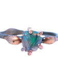 Australian Opal Small Stone Ring - 18ky/14kw/14kr Gold + Oxidized Silver