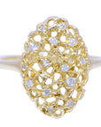 Honeycomb Lace Oval Ring - 14k Gold + Diamonds
