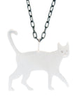 Double Sided Cat Necklace - Sterling Silver
