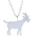 Double Sided Goat Necklace - Sterling Silver