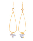 OOAK Tanzanite Hoop Earrings with Bottom Fringe - 14k Gold-Fill