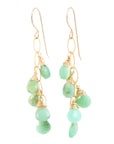OOAK Chrysoprase Cluster Drop Earrings - 14k Gold-Fill
