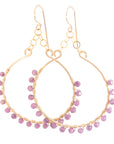 OOAK Ruby Wrapped Hoop Earrings - 14k Gold-Fill