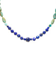 OOAK Arizona Turquoise + Lapis Knot Necklace - 14k Gold-Fill