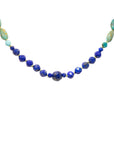 OOAK Arizona Turquoise + Lapis Knot Necklace - 14k Gold-Fill