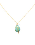 OOAK Turquoise Single Stone Necklace - 14k Gold-Fill