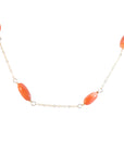 OOAK Coral Satellite Necklace - 14k Gold-Fill