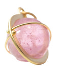 Captured Pink Tourmaline Orb - 18k Gold + Pink Tourmaline
