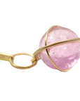 Captured Pink Tourmaline Orb - 18k Gold + Pink Tourmaline