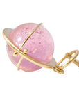 Captured Pink Tourmaline Orb - 18k Gold + Pink Tourmaline