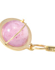 Captured Pink Tourmaline Orb - 18k Gold + Pink Tourmaline