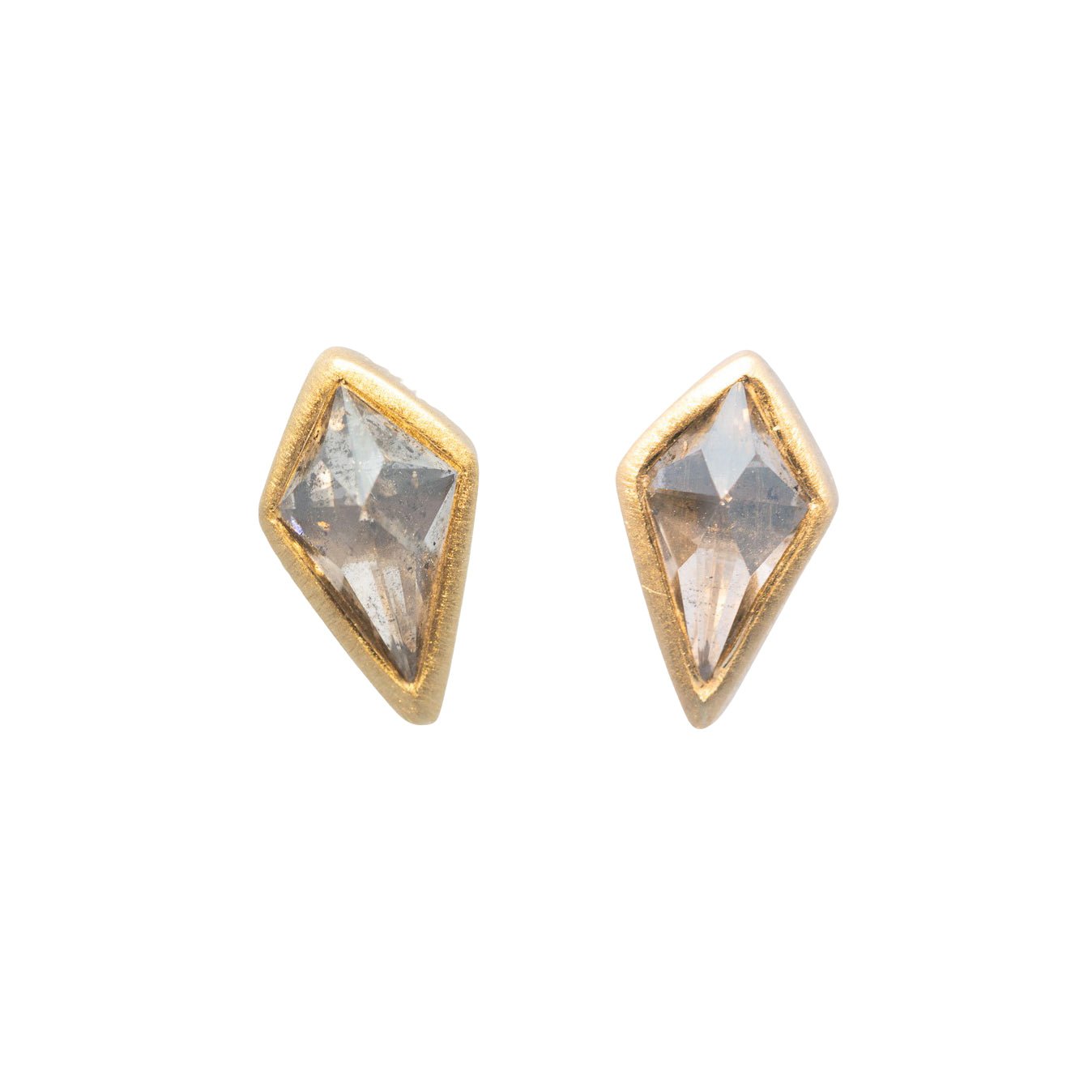 Grey Diamond Kite Studs - 18ky Gold - KMJ Kate Maller Jewelry Jewelry - Earrings
