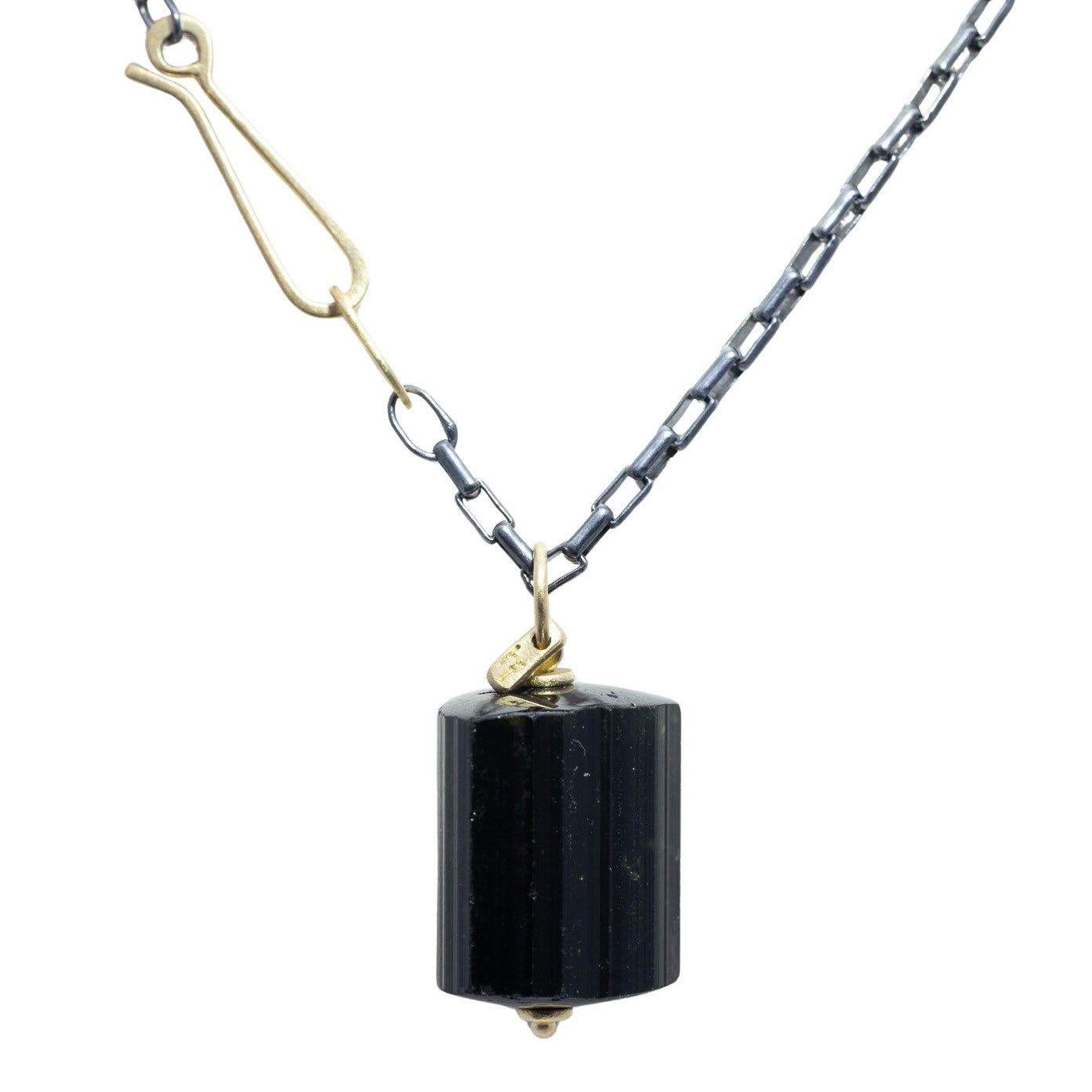 Black Tourmaline Chunky Pendant - 18k gold - KMJ Hilary Finck Jewelry - Necklace