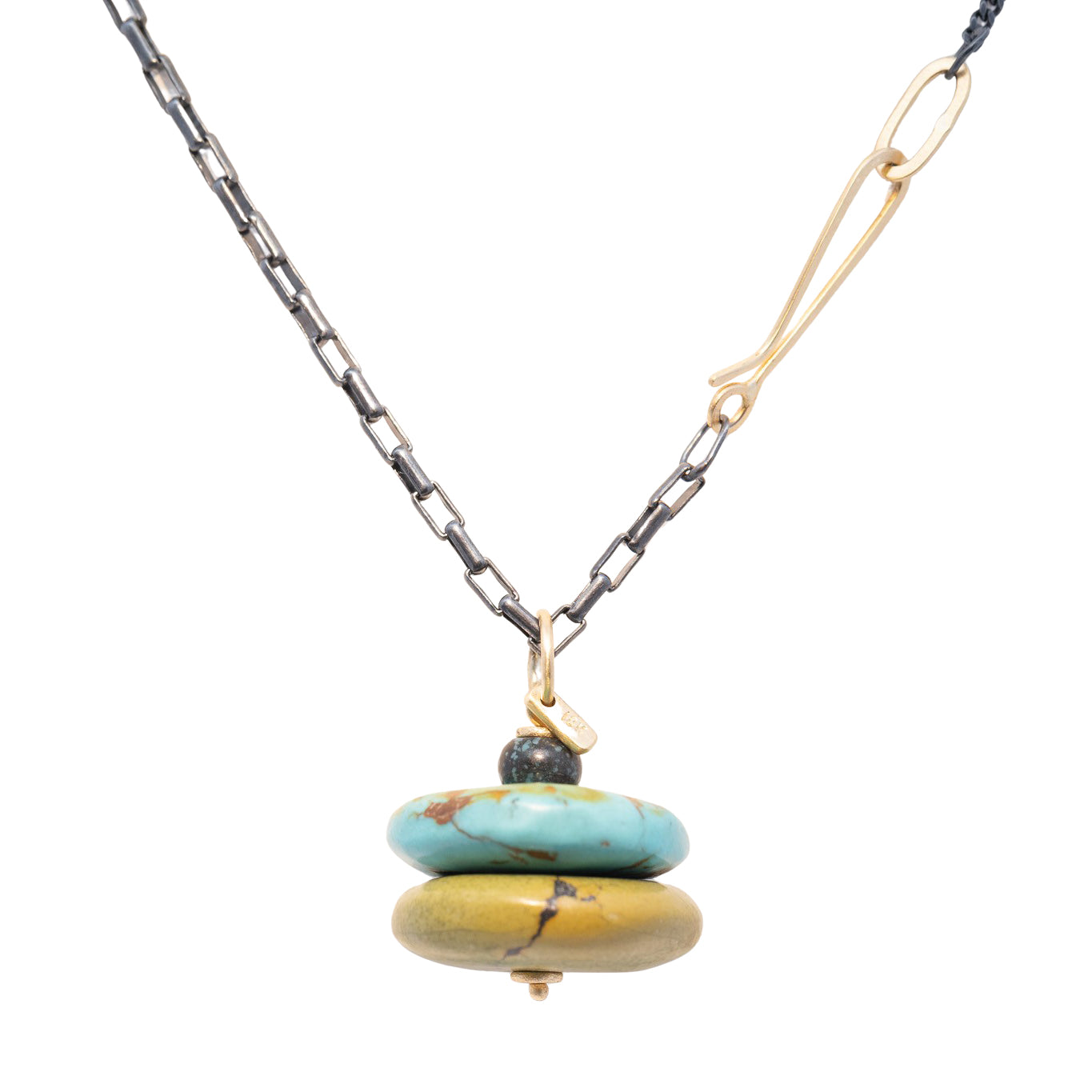 Turquoise Cairn Pendant - 18k Gold