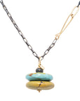 Turquoise Cairn Pendant - 18k Gold