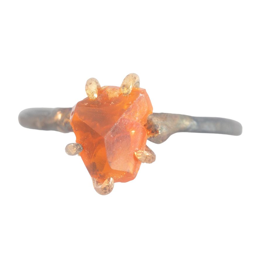 Mexican Fire Opal Ring - 18ky Gold, 14k Yellow, Rose + White Gold - KMJ Variance Objects Jewelry - Rings