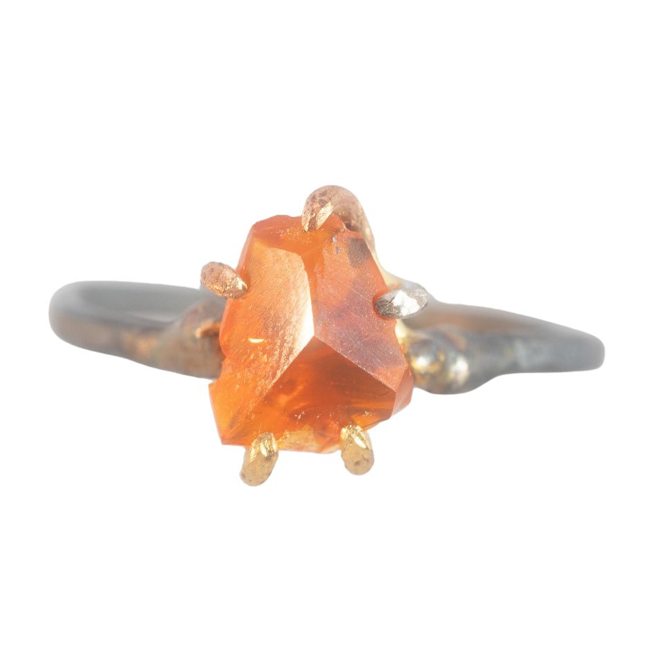 Mexican Fire Opal Ring - 18ky Gold, 14k Yellow, Rose + White Gold - KMJ Variance Objects Jewelry - Rings