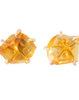 Citrine Studs Large - 18ky Gold