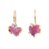 Ruby Hook Earrings - 18ky Gold, 14k Yellow, Rose + White Gold - KMJ Variance Objects Jewelry - Earrings
