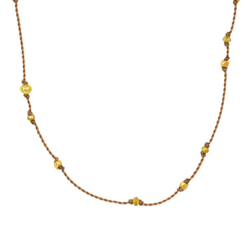 Yellow Diamond + 18ky Beaded Necklace