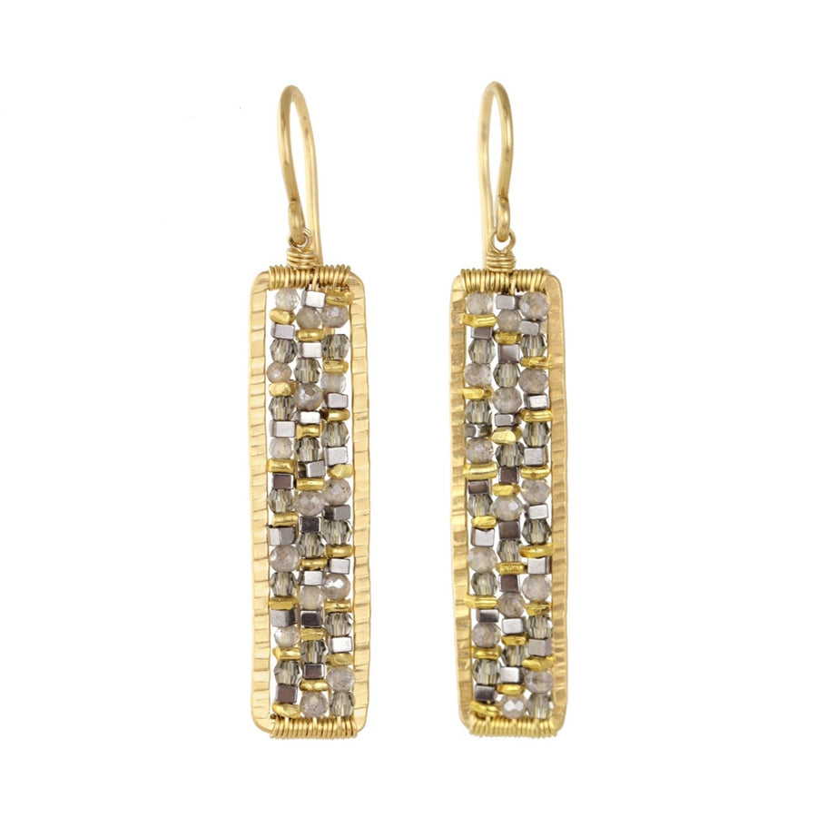 Rectangle Star Mix Earrings - Mixed Stone + 14k Gold Fill