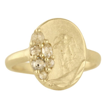 Cherub Ring II - 14k Gold + Diamond