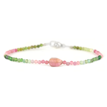 Pink + Green Tourmaline Bracelet
