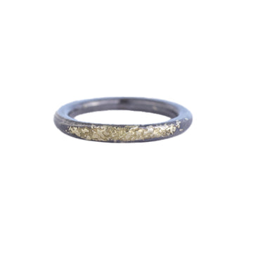 Crescent Ring - 22k/18k Gold + Oxidized Silver
