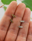 Granule Bar Studs - Sterling Silver