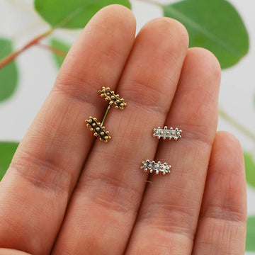 Granule Bar Studs - Brass
