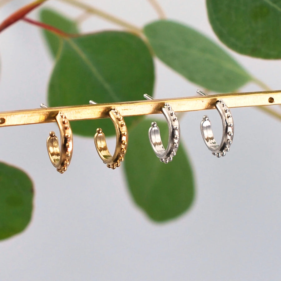 Granule Mini Hoops - Brass