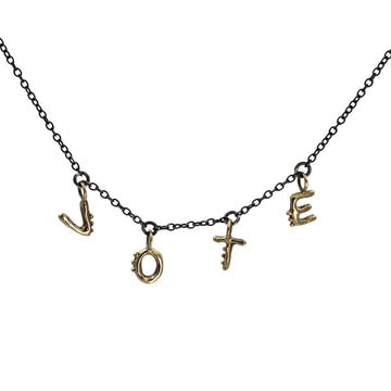 VOTE Necklace - Oxidized Silver + Brass