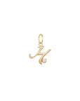 Initial Letter Charm with Diamond - 18k Yellow Gold / H