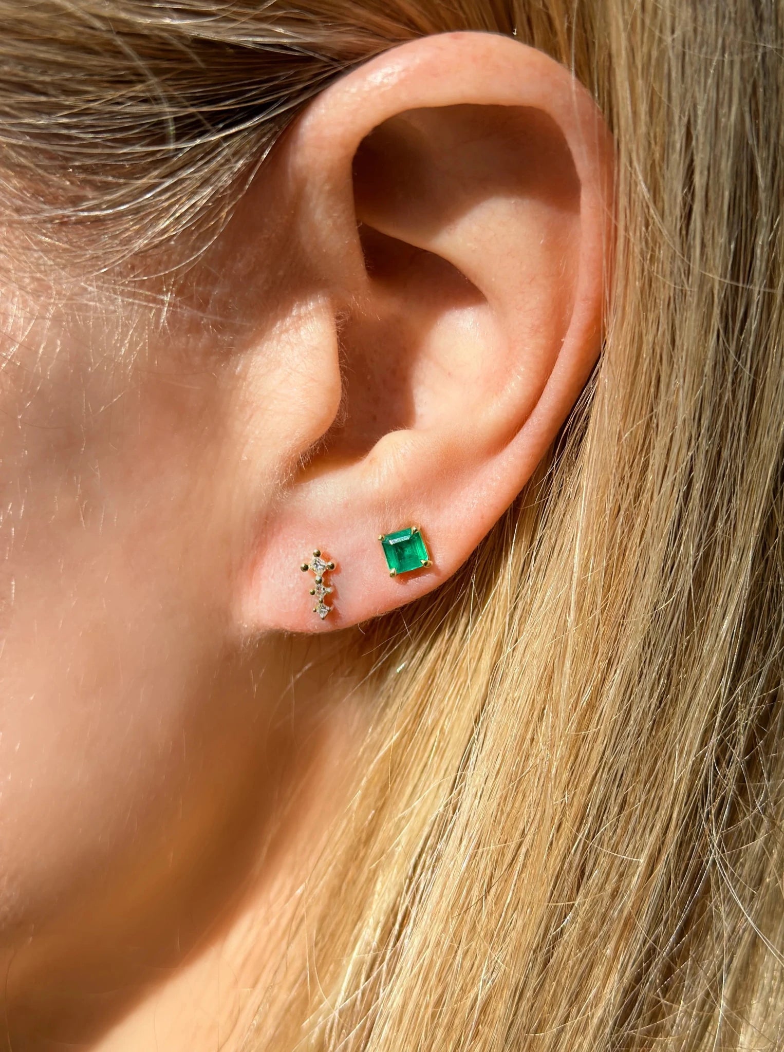 Princess Post Earrings - 18k Gold + Diamonds - KMJ Meredith Young Jewelry Unclassified
