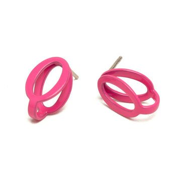 Chain Link Studs - Pink