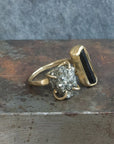 Cosmic Ring - Brass, Tourmaline + Pyrite