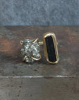 Cosmic Ring - Brass, Tourmaline + Pyrite
