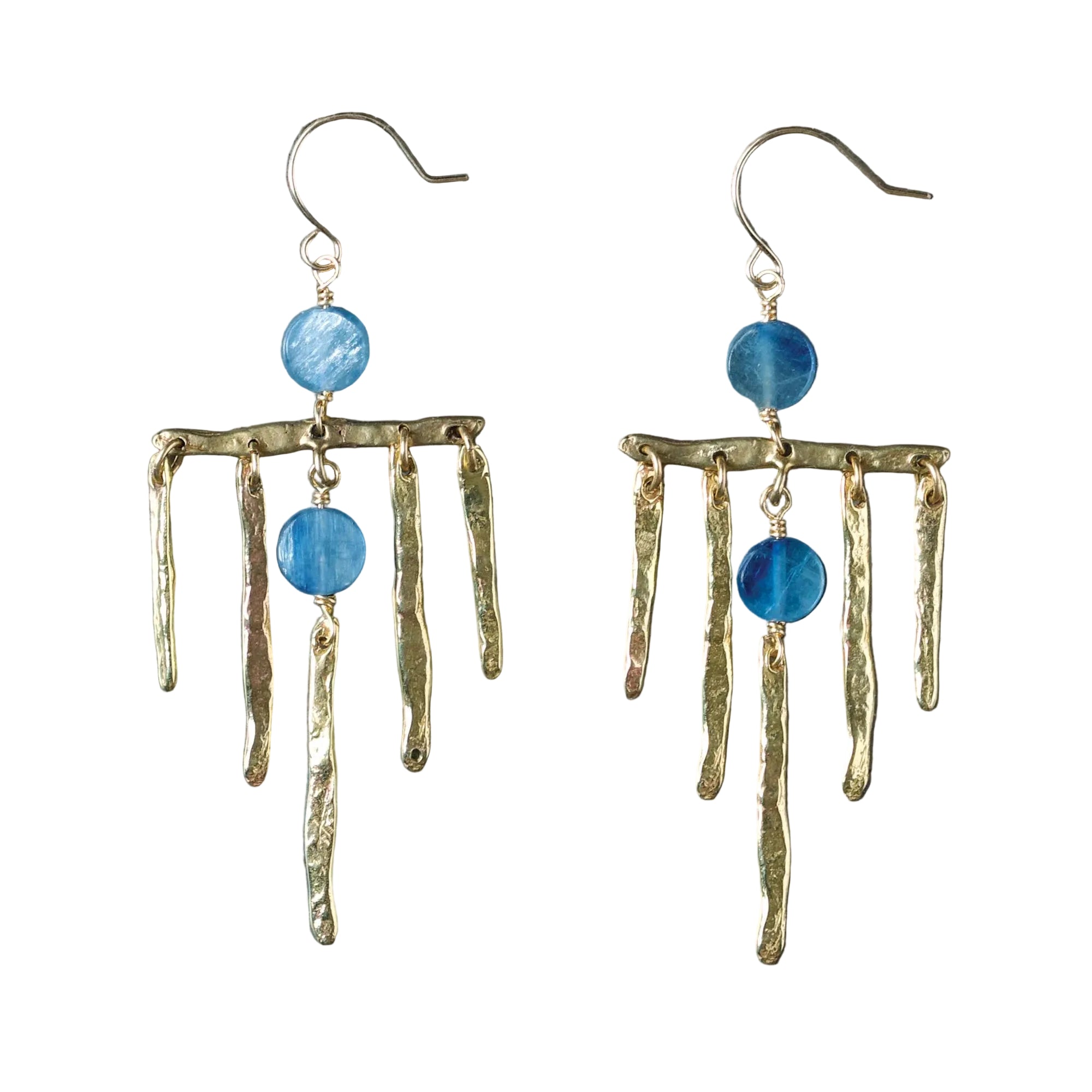 Crocus Fringe Earrings - Brass + Kyanite - KMJ Emilie Shapiro Jewelry - Earrings