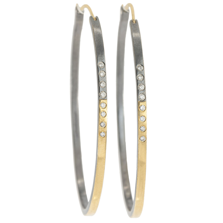 Hoop Dream Earrings 2.0 - Large - 18k Gold + VS Diamonds